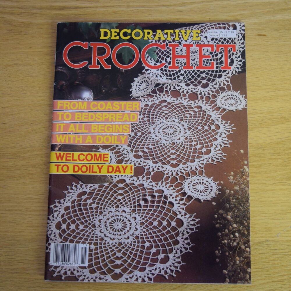 Decorative Crochet Magazine May 1990 Issue No 15 Doily Vintage Paperback Craft